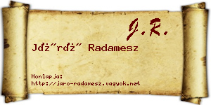 Járó Radamesz névjegykártya